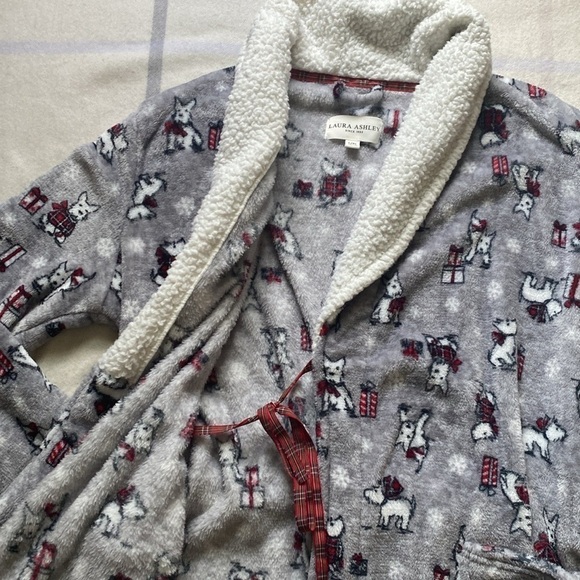 Laura Ashley Cozy Scottie Dog Robe Size L/XL - Picture 8 of 12